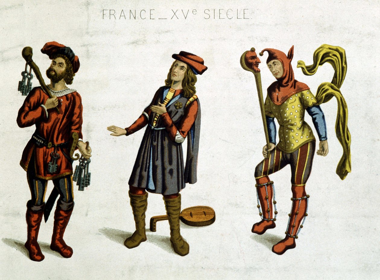 Carcelero, juglar y loco, de una danza macabra de Unknown artist