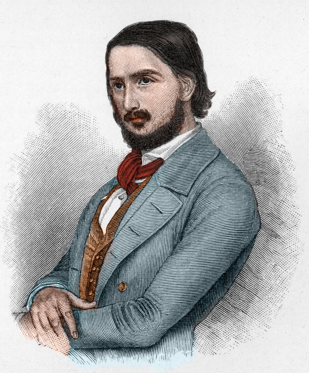 Georg Friedrich Rudolph Theodor Herwegh (1817-1875) poeta, revolucionario y traductor alemán. de Unknown artist