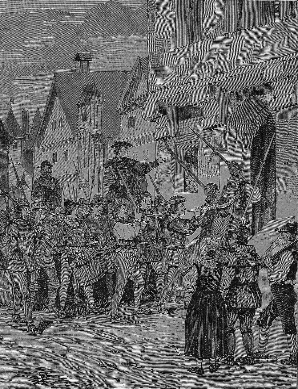 Guerra de los campesinos alemanes (1524-1526): Orenbach, campesinos, Rotenburg, Baviera, Alemania de Unknown artist