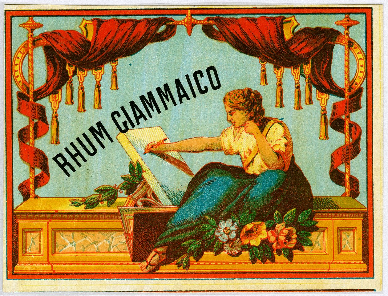 Anuncio de alcohol de ron Giammaico (Cromolitografía finales del siglo XIX) de Unknown artist
