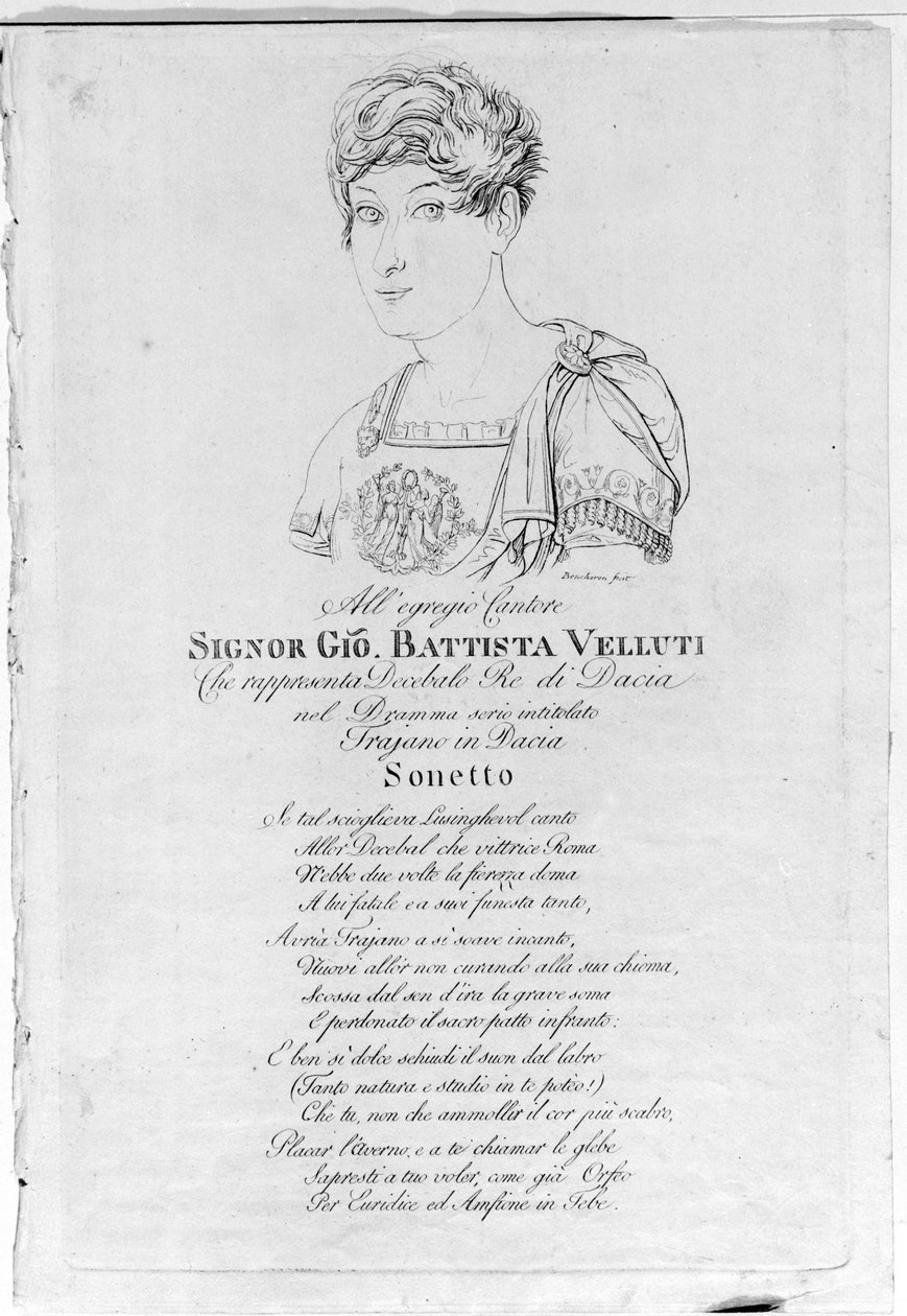 Giovanni Battista Velluti (1781-1861), último castrato de ópera de Unknown artist