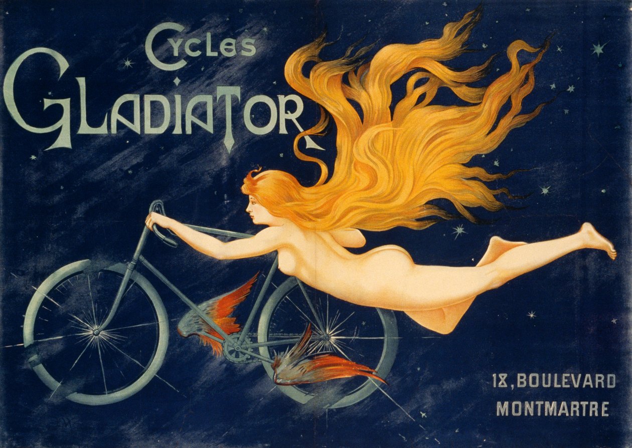 Bicicletas Gladiator, hacia 1905, cartel publicitario, París. Francia, siglo XX de Unknown artist