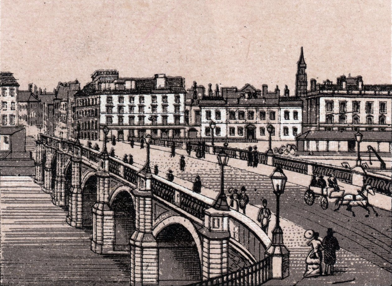 Glasgow, Escocia: vista del Puente Broomielaw. en “El mundo ilustrado 168 vistas” Sin fecha (finales del siglo XIX) de Unknown artist