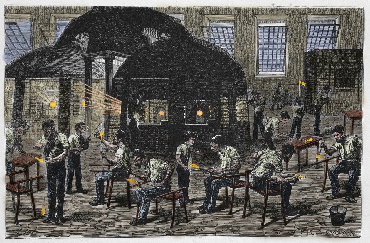 Fábrica de soplado de vidrio de Unknown artist