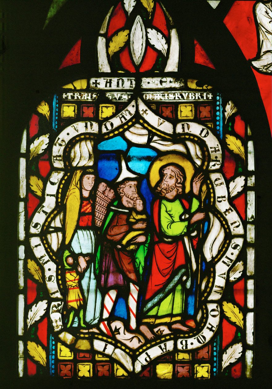 Dios conduce a los Hijos de Israel a través del Mar Rojo (vidriera) de Unknown Artist