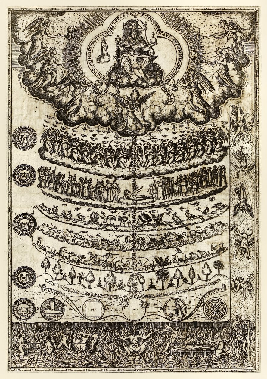 Gran Cadena del Ser de "Rhetorica Christiana ad concionandi et orandi usum accommodate" por Diego Valadés de Unknown artist