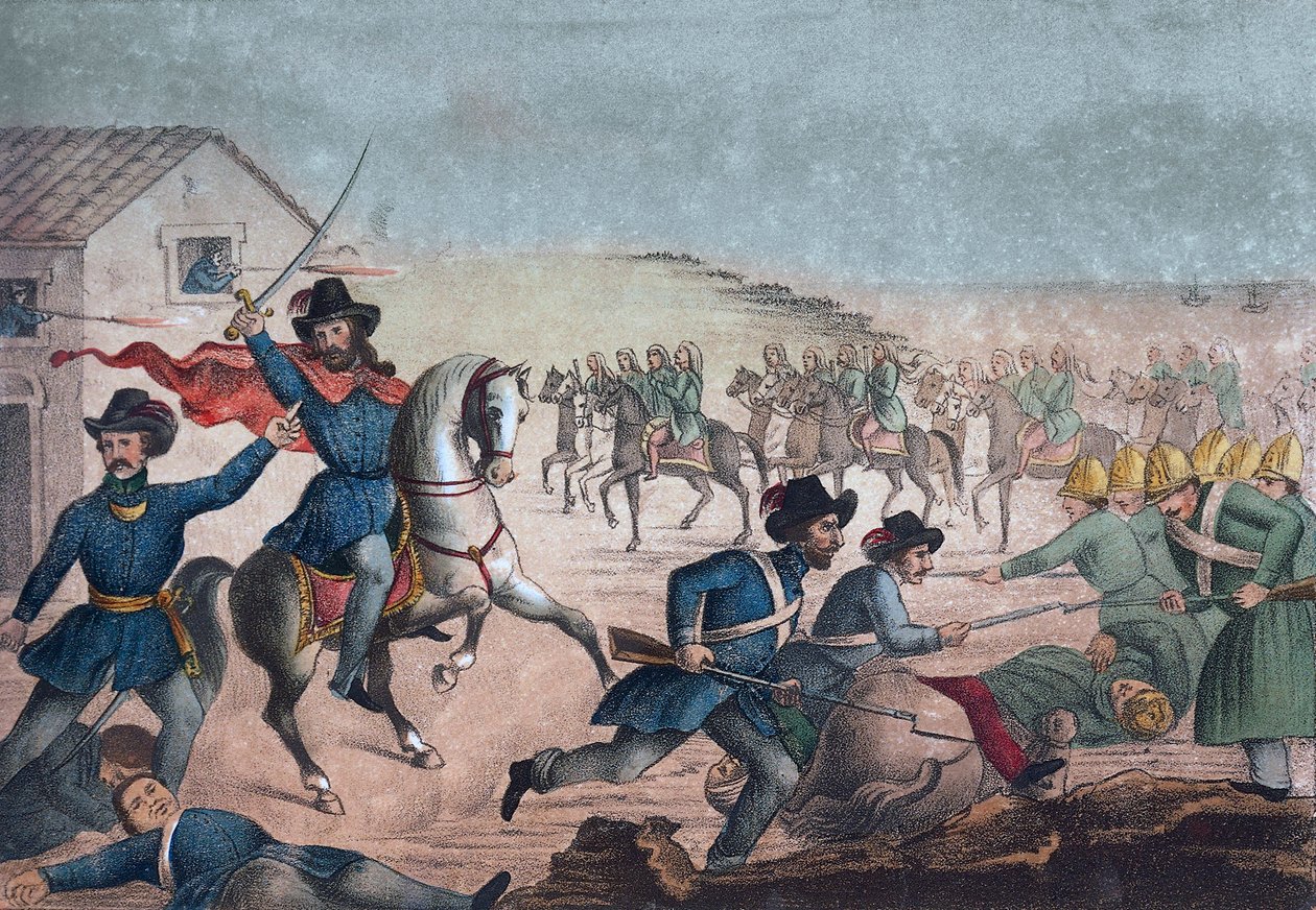 Guerra Grande: Garibaldi en la Batalla de San Antonio, 8 de febrero de 1846 - Uruguay de Unknown artist