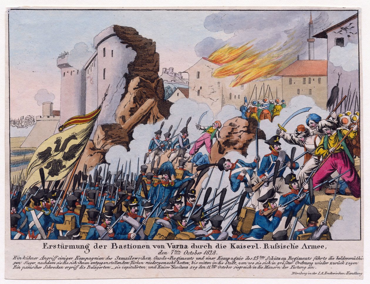 Guerra ruso-turca de 1828-1829 - El asalto a los bastiones de Varna por el ejército ruso en septiembre de 1828 de Unknown artist