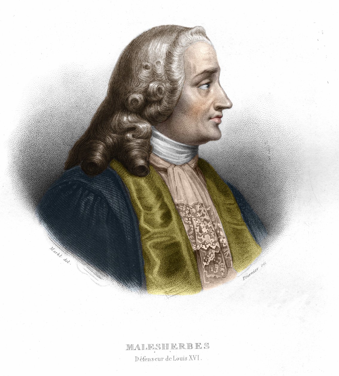 Guillaume Chretien (Guillaume-Chretien) por Lamoignon de Malesherbes (1721-1794). Político francés. Grabado de 1852 de Unknown artist