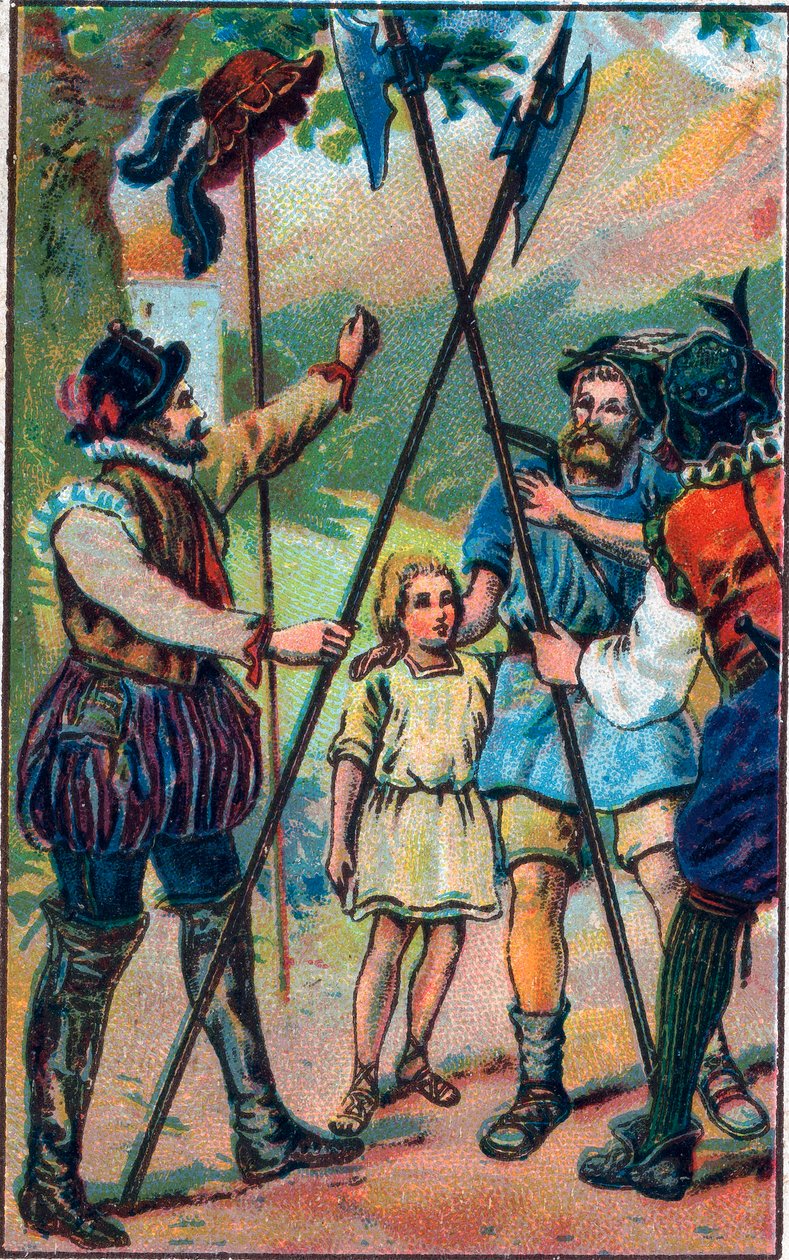 Guillermo Tell (héroe legendario de la independencia suiza) se negó a inclinarse ante el sombrero. Cromolitografía de finales del siglo XIX. de Unknown artist