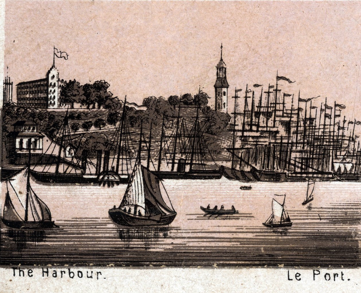 Hamburgo, Alemania: vista del puerto. en "El mundo ilustra 168 vistas" Sin fecha (finales del siglo XIX) de Unknown artist