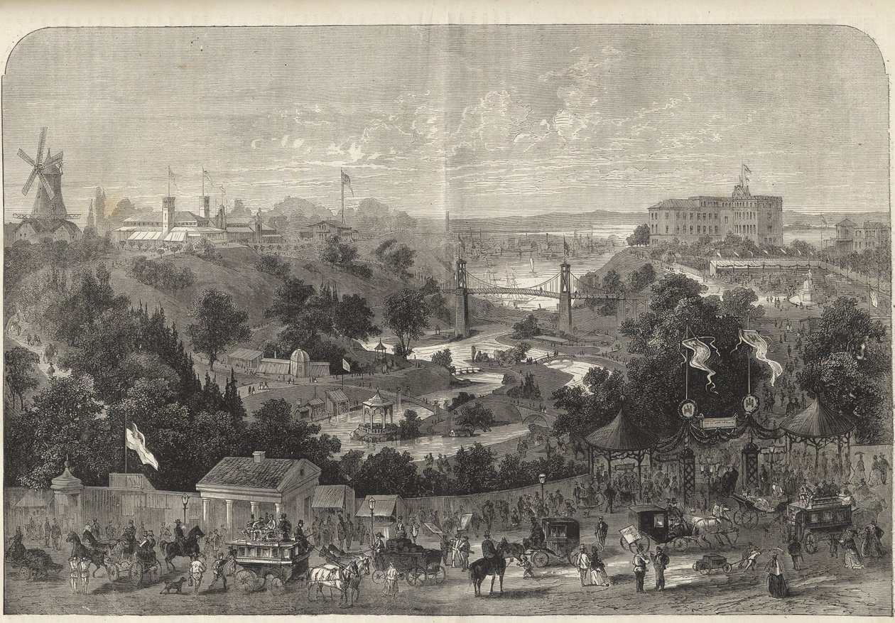 Hamburgo - Alemania - Exposición Hortícola 1869 - Hamburgo - el parque de la Exposición Internacional de Horticultura de Unknown artist