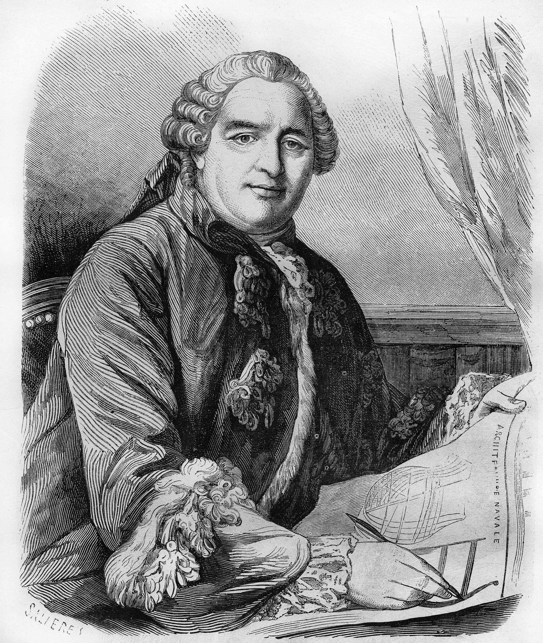 Henri Louis Duhamel du Monceau (1700-1782), fisiólogo y agrónomo francés de Unknown artist