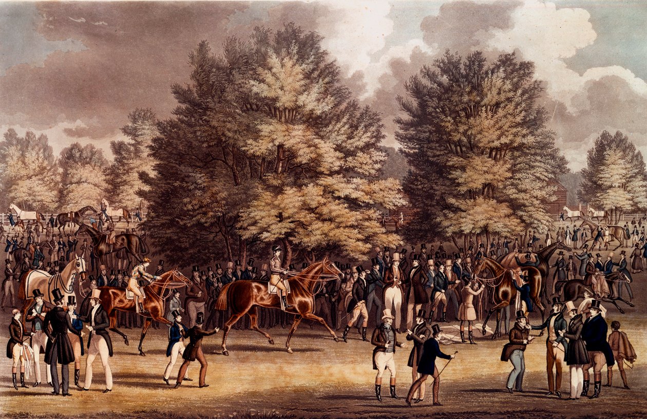 Hípica: la preparación antes de la carrera en Epsem, Inglaterra de Unknown artist
