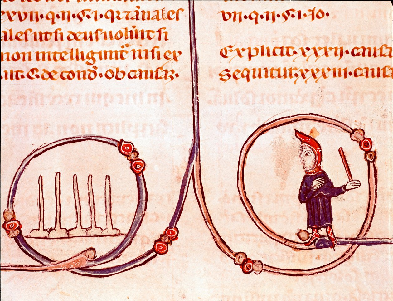 Historia del derecho canónico: El juego de bolos. Miniatura del 