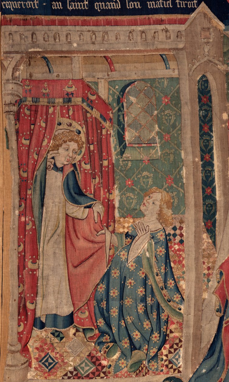 Historia de San Piat y San Eleuterio, Escena 11: Las tentaciones de San Eleuterio. Detalle. de Unknown artist