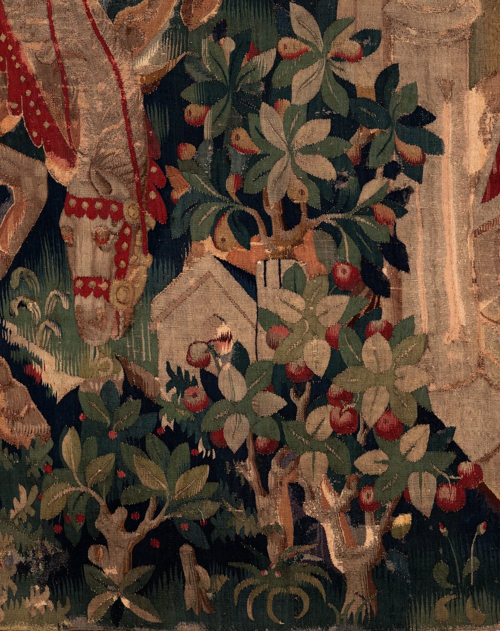 Historia de San Piat y San Eleuterio, Escena 8 (detalle) Parte central derecha. Escena de naturaleza, arbustos. de Unknown artist