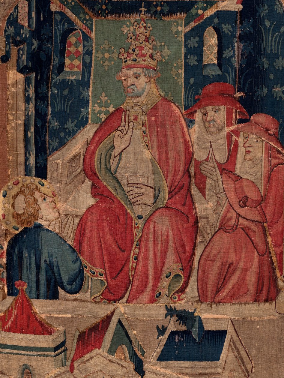 Historia de San Piat y San Eleuterio, Escena 9: San Eleuterio es confirmado como obispo de Tournai. Detalle. de Unknown artist