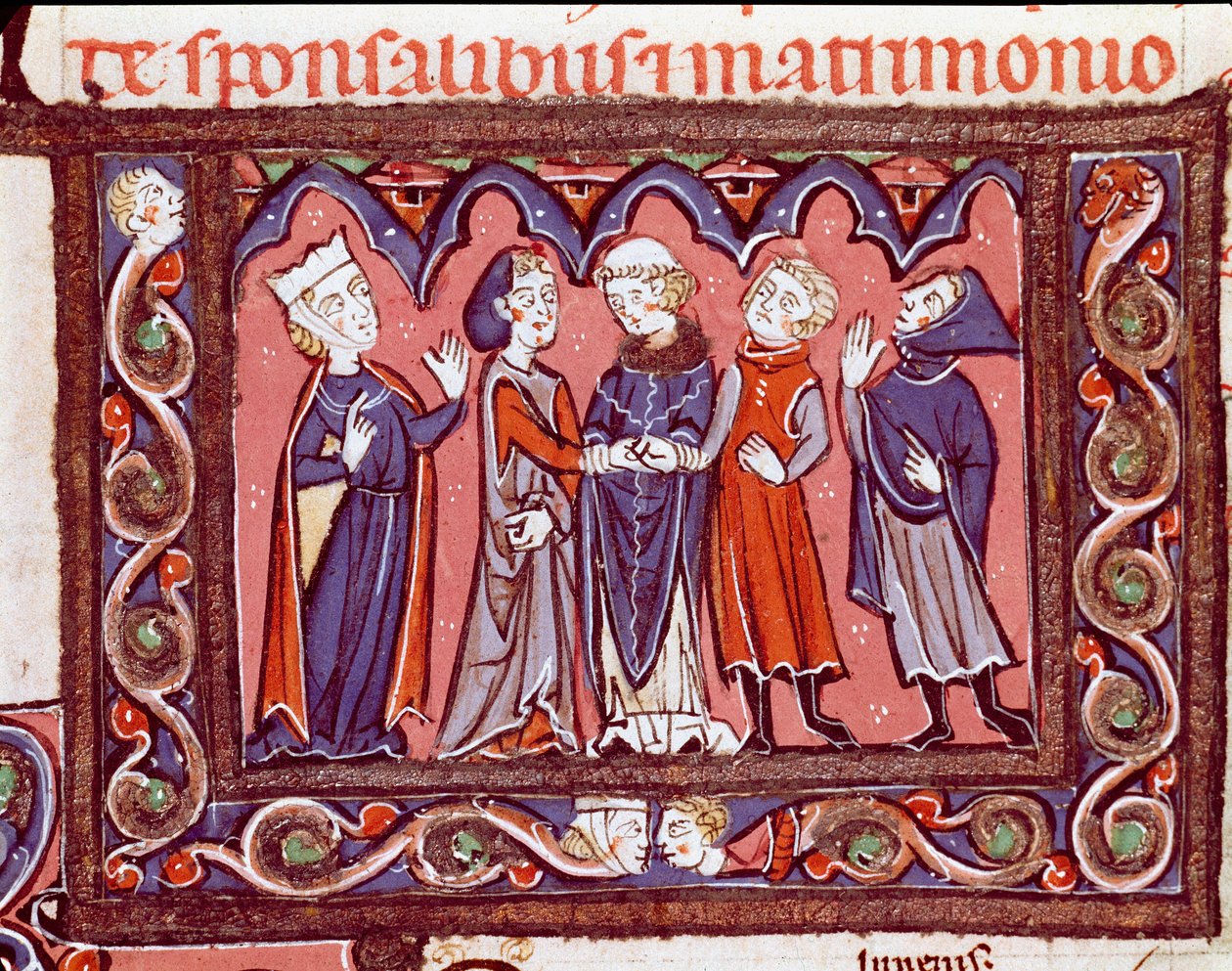 Historia del derecho canónico: “ceremonia de boda” Miniatura de “Decretales” de Giovanni d