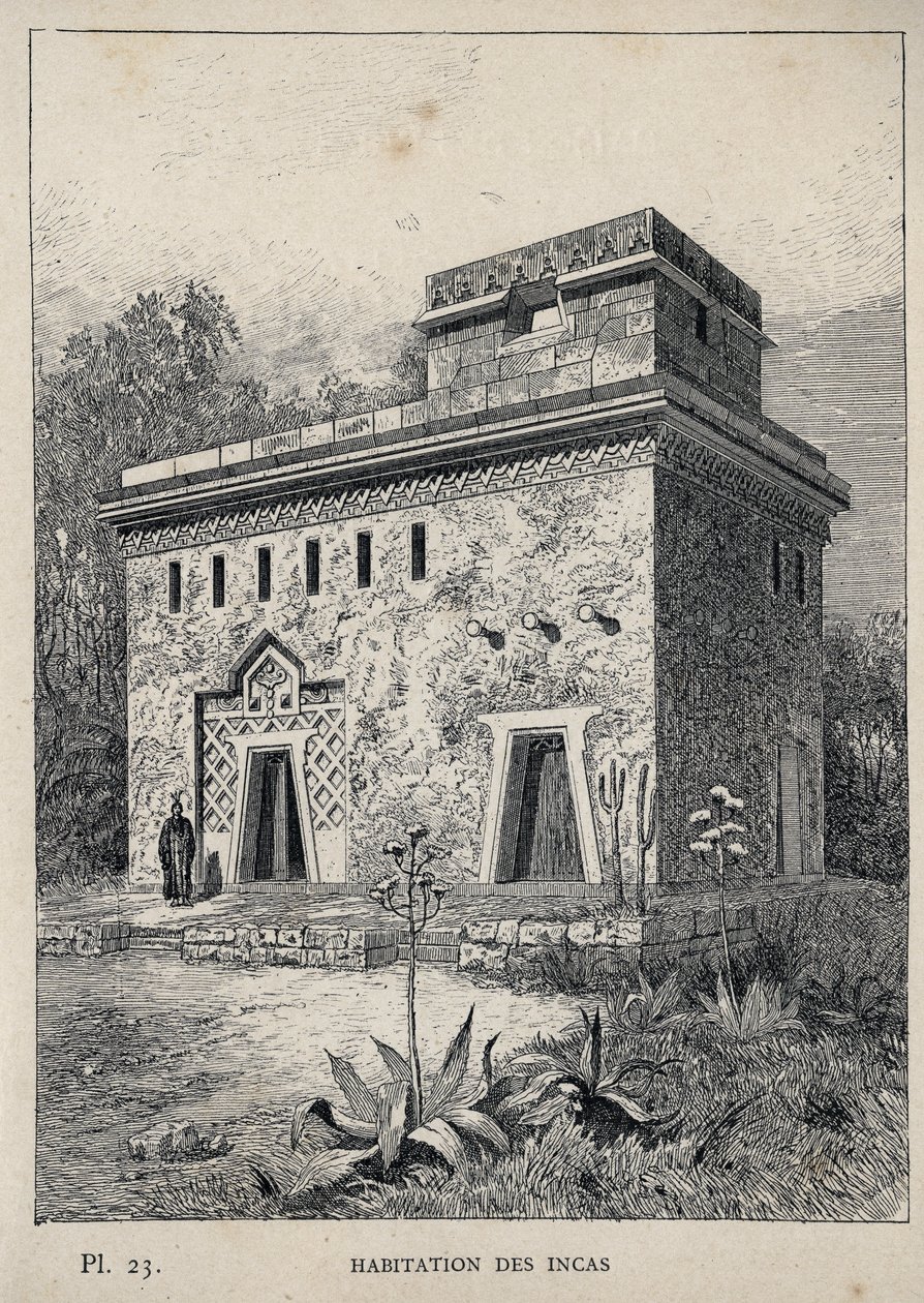Vivienda de los Incas - grabado de 1889 en “Histoire de l