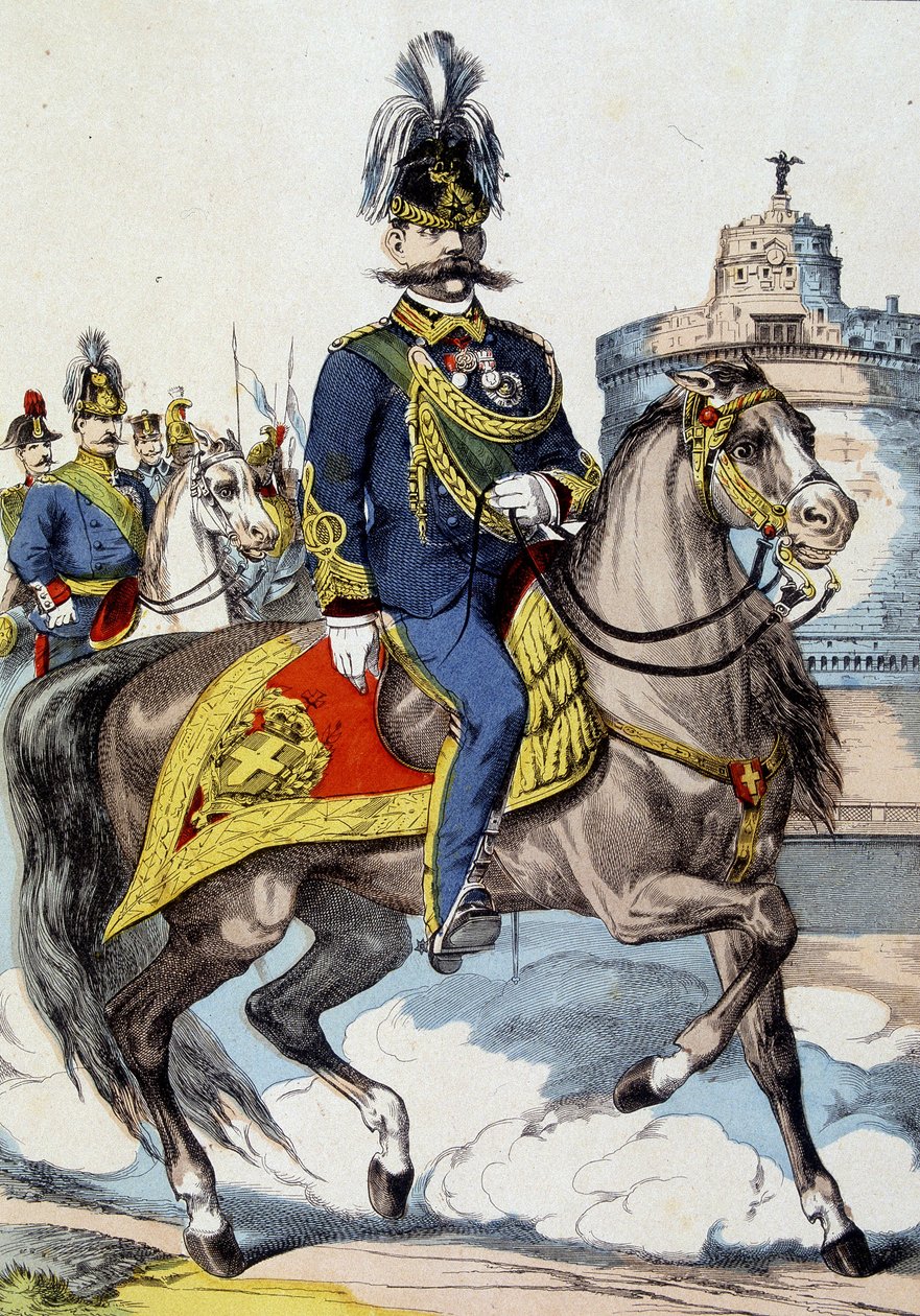 Humberto I a caballo, Rey de Italia de Unknown artist