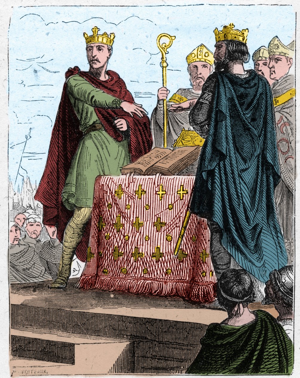 Guerra de los Cien Años: Tratado de Brétigny el 8 de mayo de 1360, en el castillo de Brétigny (cerca de Chartres), entre los plenipotenciarios del rey Eduardo III de Inglaterra y los de Carlos, hijo del rey Juan II de Francia. de Unknown artist