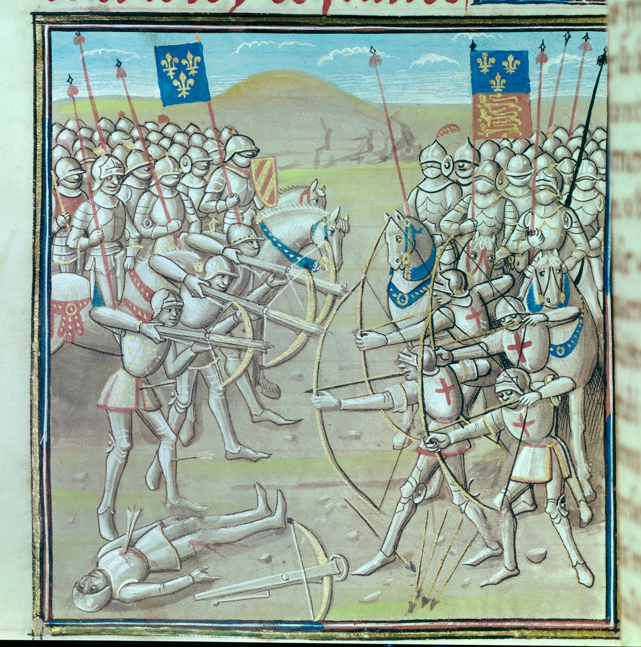 Guerra de los Cien Años: la Batalla de Crécy el 26/08/1346 entre franceses e ingleses de Unknown artist