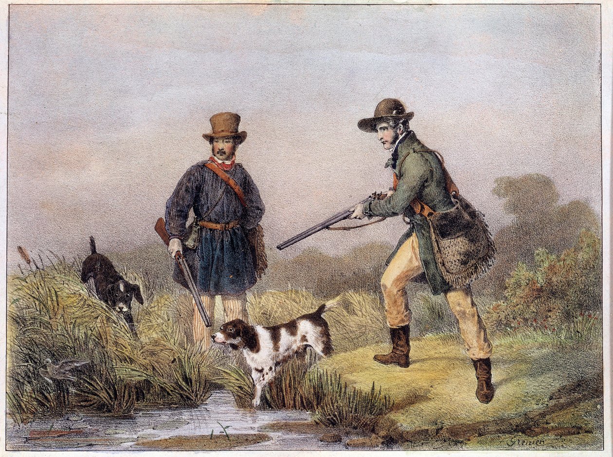 Cazadores en los pantanos de Unknown artist