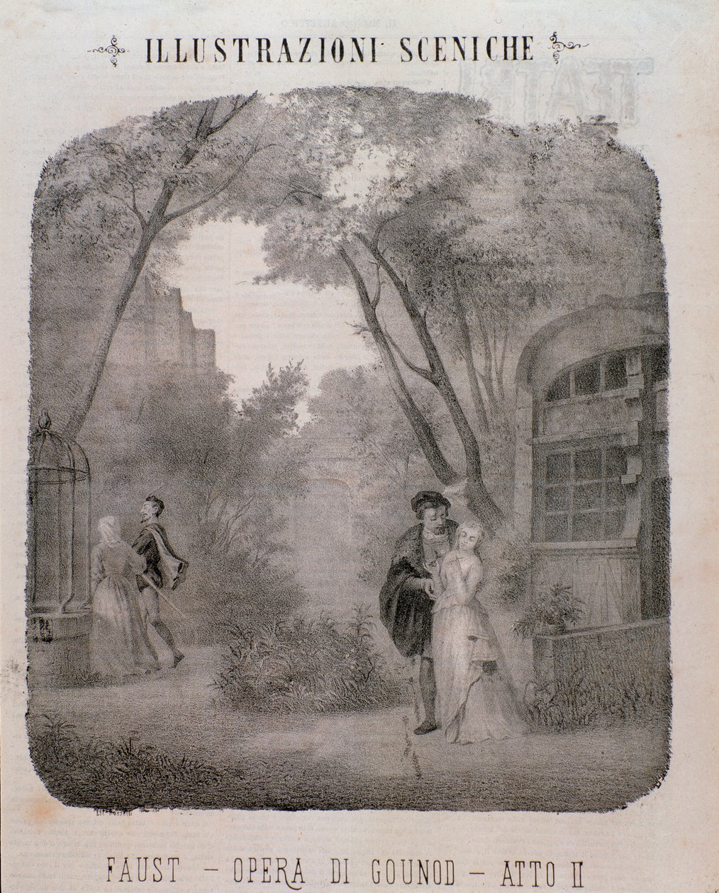 Ilustración para el segundo acto de Fausto por Charles Gounod de Unknown artist