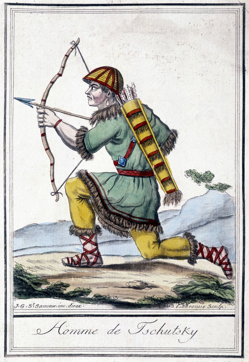 Ilustración de un cazador ruso (Tschutsky) en el siglo XIX de Unknown artist
