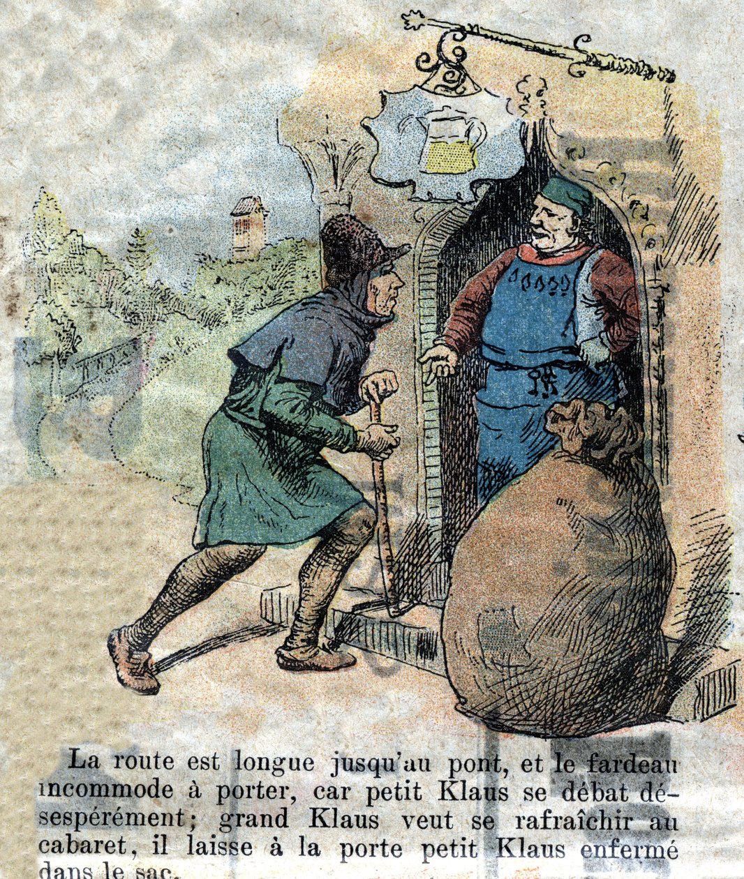 Ilustración de finales del siglo XIX para el cuento de Hans Christian Andersen (1805-1875) "El Gran Claus y el Pequeño Claus". Colección privada de Unknown artist