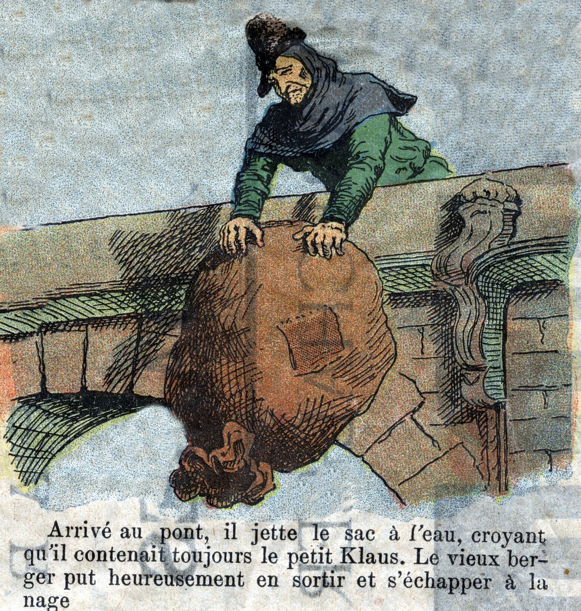 Ilustración de finales del siglo XIX para el cuento de Hans Christian Andersen (1805-1875) "El Gran Claus y el Pequeño Claus". Colección privada. de Unknown artist