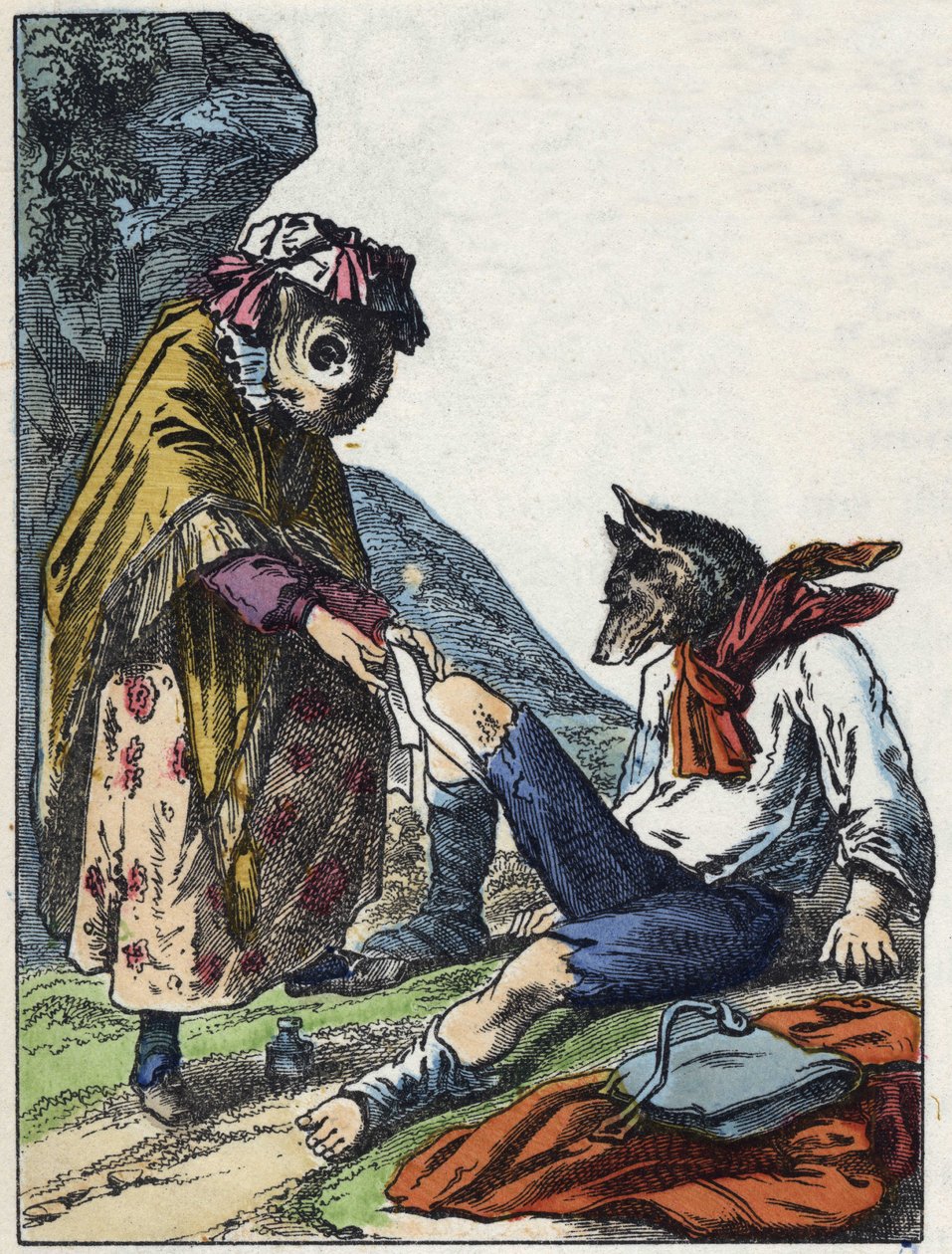 Ilustración del cuento “Buena Mamá Oveja”. En “Cuentos del hogar para los pequeños”. Grabado anónimo del siglo XIX. de Unknown artist