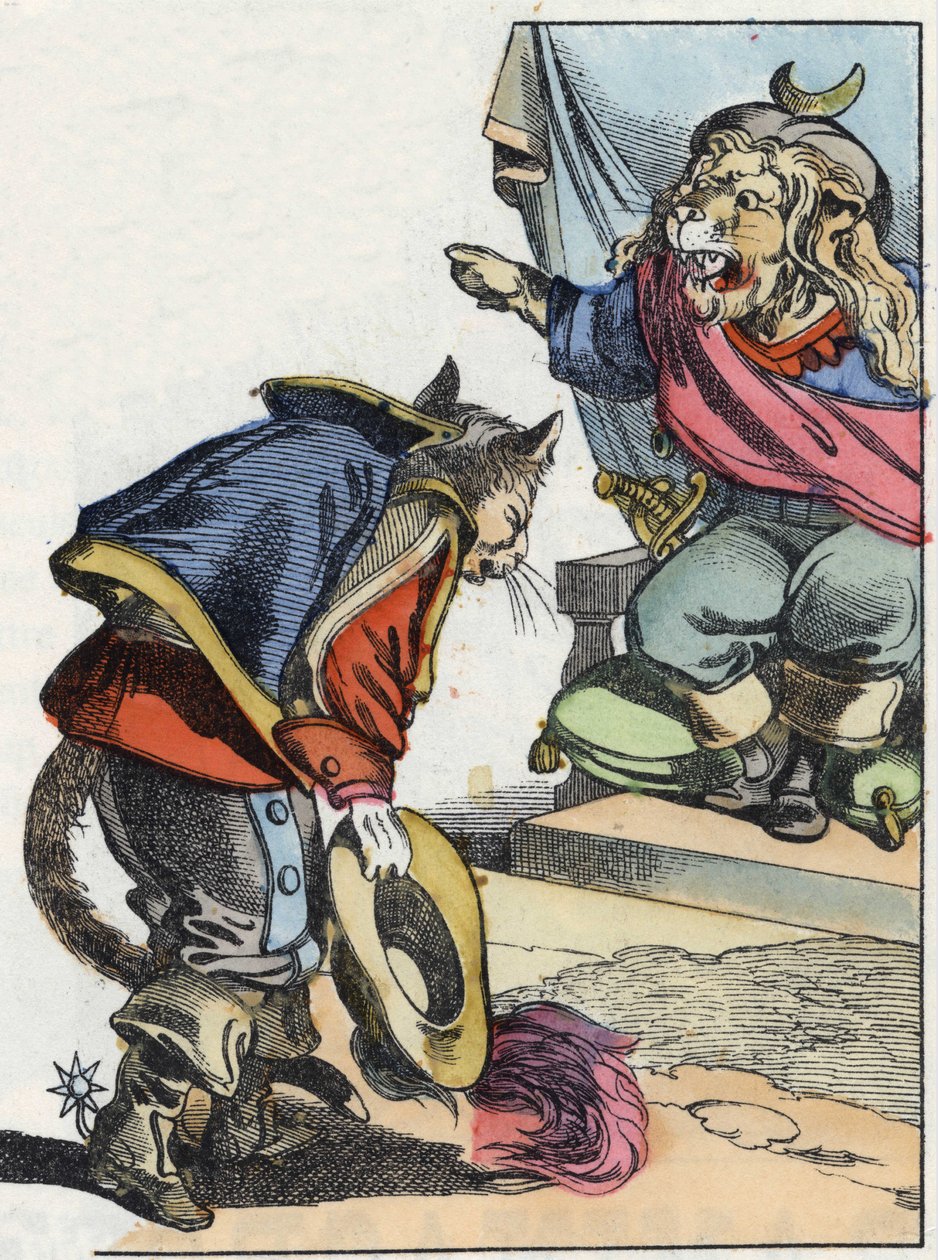 Ilustración del cuento "El terrible Raminagrobis y los ratones". En "Cuentos del hogar para los pequeños". Grabado anónimo del siglo XIX. de Unknown artist