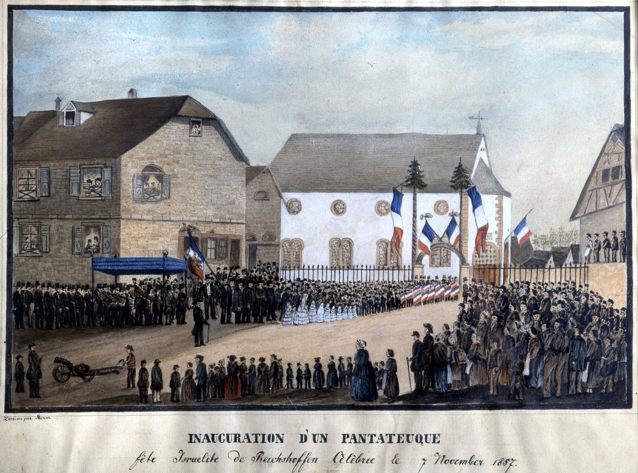 Inauguración de un pentateuco, fiesta judía de Reichshoffen celebrada el 7/11/1857 de Unknown artist
