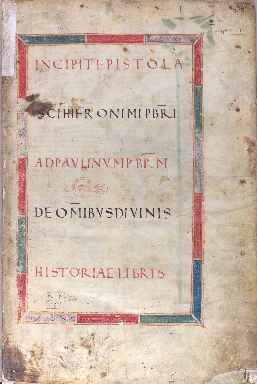 Página de incipit de epístola, siglo XI (miniatura, manuscrito membranoso) de Unknown artist