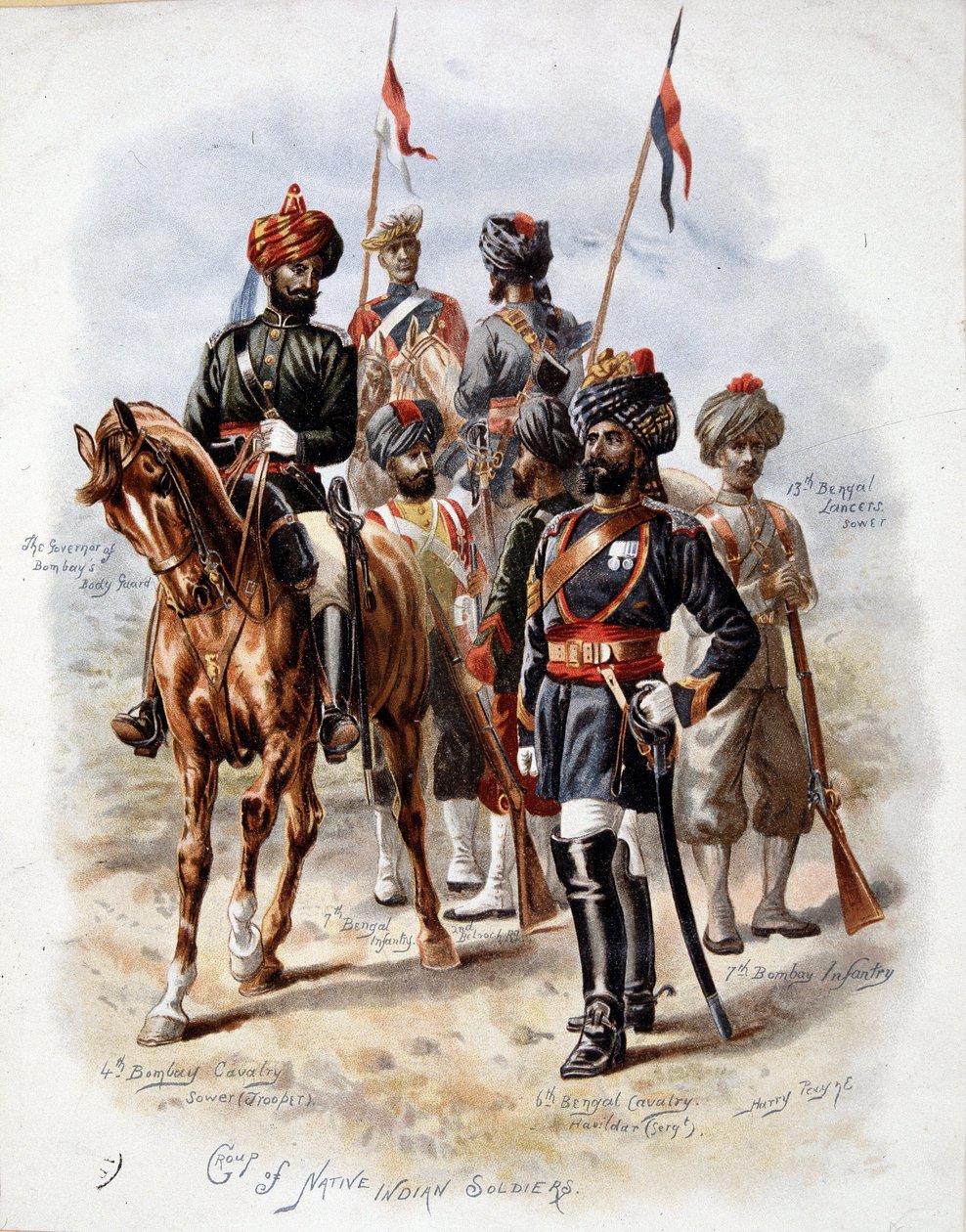 Militar indio del ejército inglés - cromo de Unknown artist