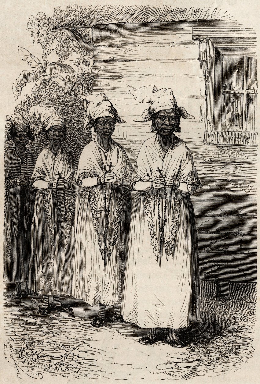 Mujeres indígenas de Guyana, en la procesión católica de la Fête-Dieu de Unknown artist