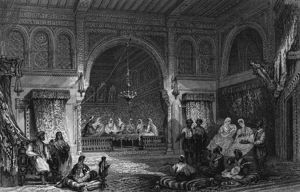Interior de una habitación de mujeres, en Argel de Unknown artist