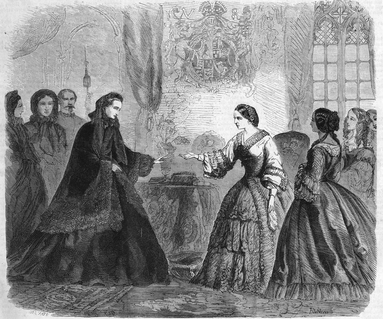 Entrevista de la emperatriz Eugenia y la reina Victoria en el Castillo de Windsor el 3 de diciembre de Unknown artist