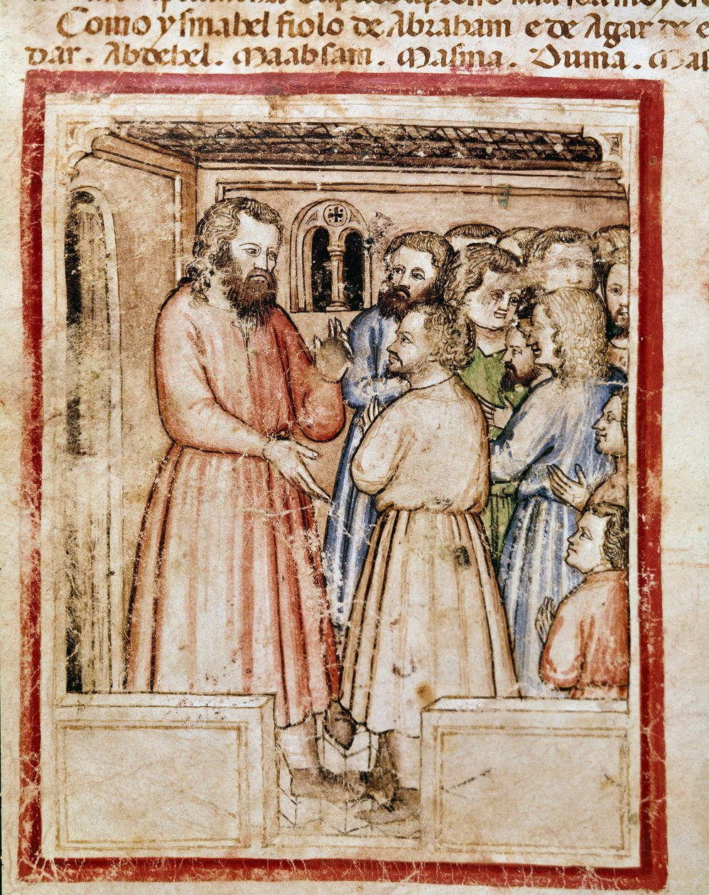 Jacob y sus doce hijos. Miniatura del códice 212 (o códice padovano o Biblia de Padua) 1390-1400 Rovigo, Accademia dei Concordi de Unknown artist