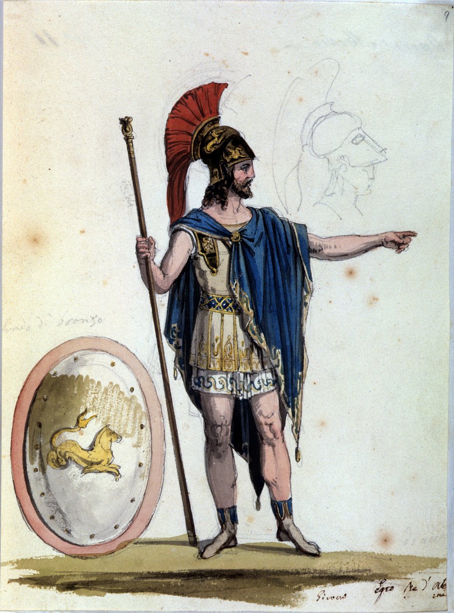 Personaje de Jasón. Para la ópera Medee de Luigi Cherubini (1760-1842) para una representación en La Scala (Milán, Italia) en 1822-1823. de Unknown artist