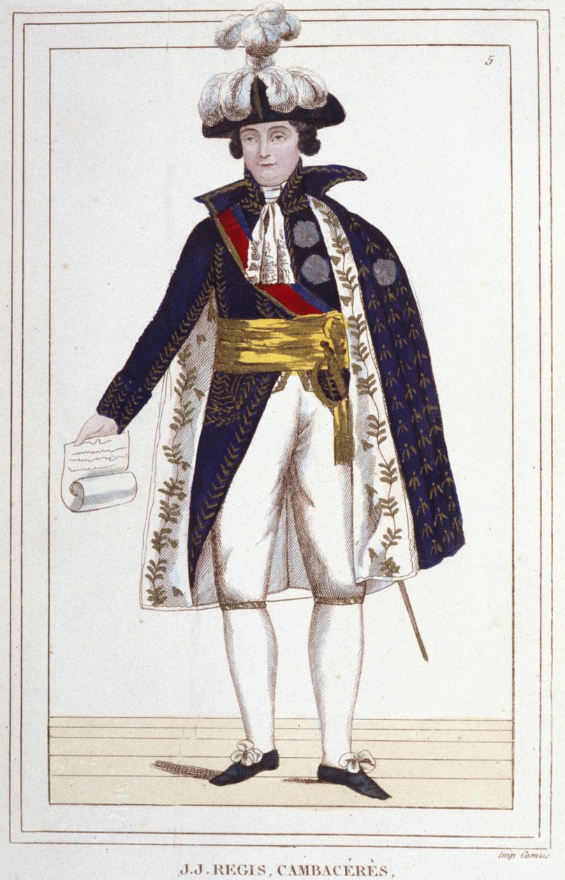 Jean Jacques Régis de Cambacérès (1753-1824), abogado y político francés. Grabado de 1830 de Unknown artist
