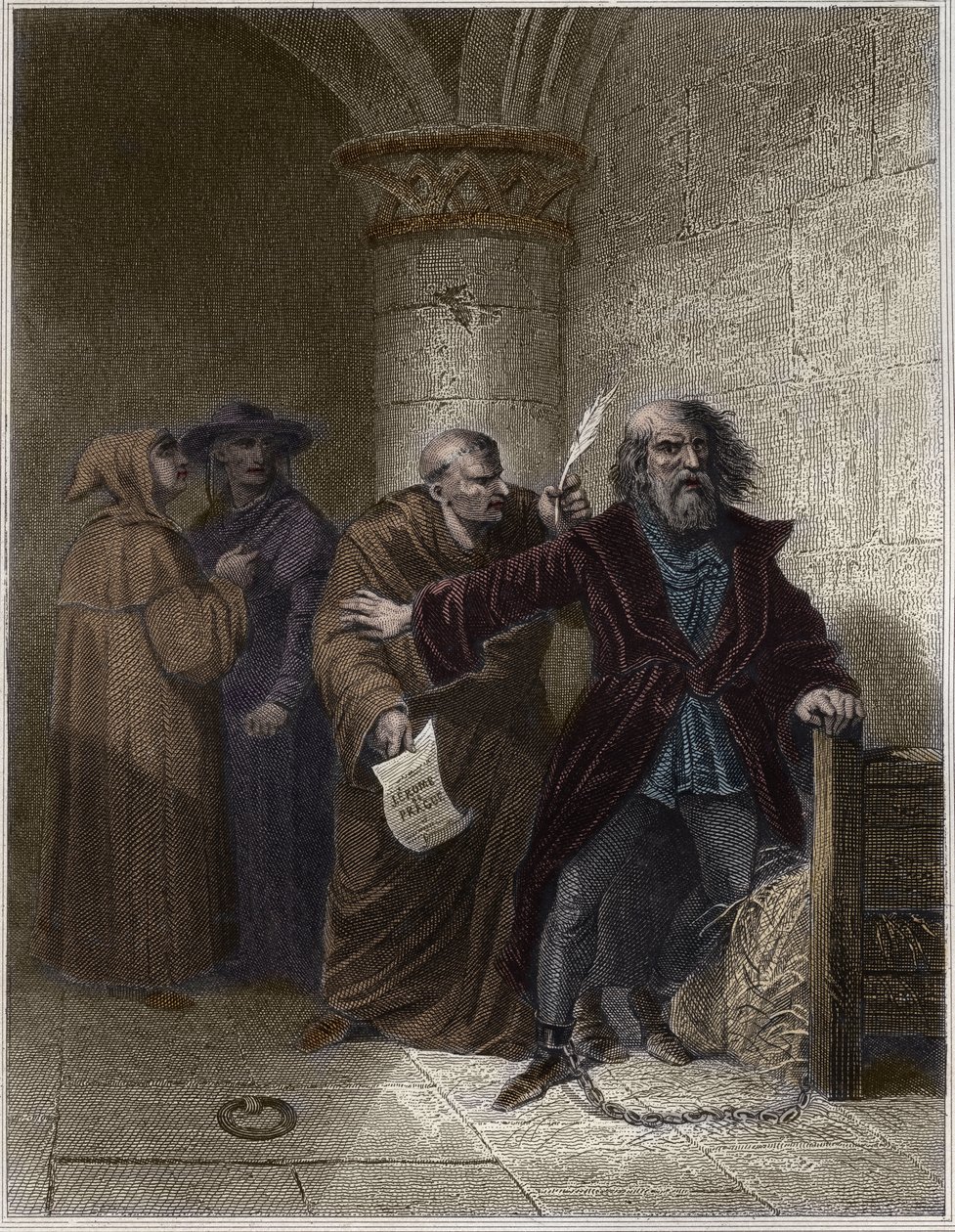 Jerónimo de Praga negándose a abjurar - Jerónimo de Praga (1379-1416) reformador de la iglesia, negándose a retractarse - Grabado en “Fastes Populares, o Historia de los Actos Heroicos del Pueblo y su Influencia en la Ciencia, las Artes, la Industria y la  de Unknown artist