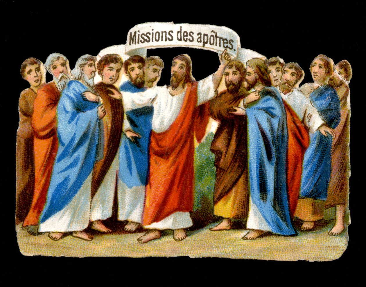 Jesús confía sus misiones a los apóstoles - Cromo de Unknown artist