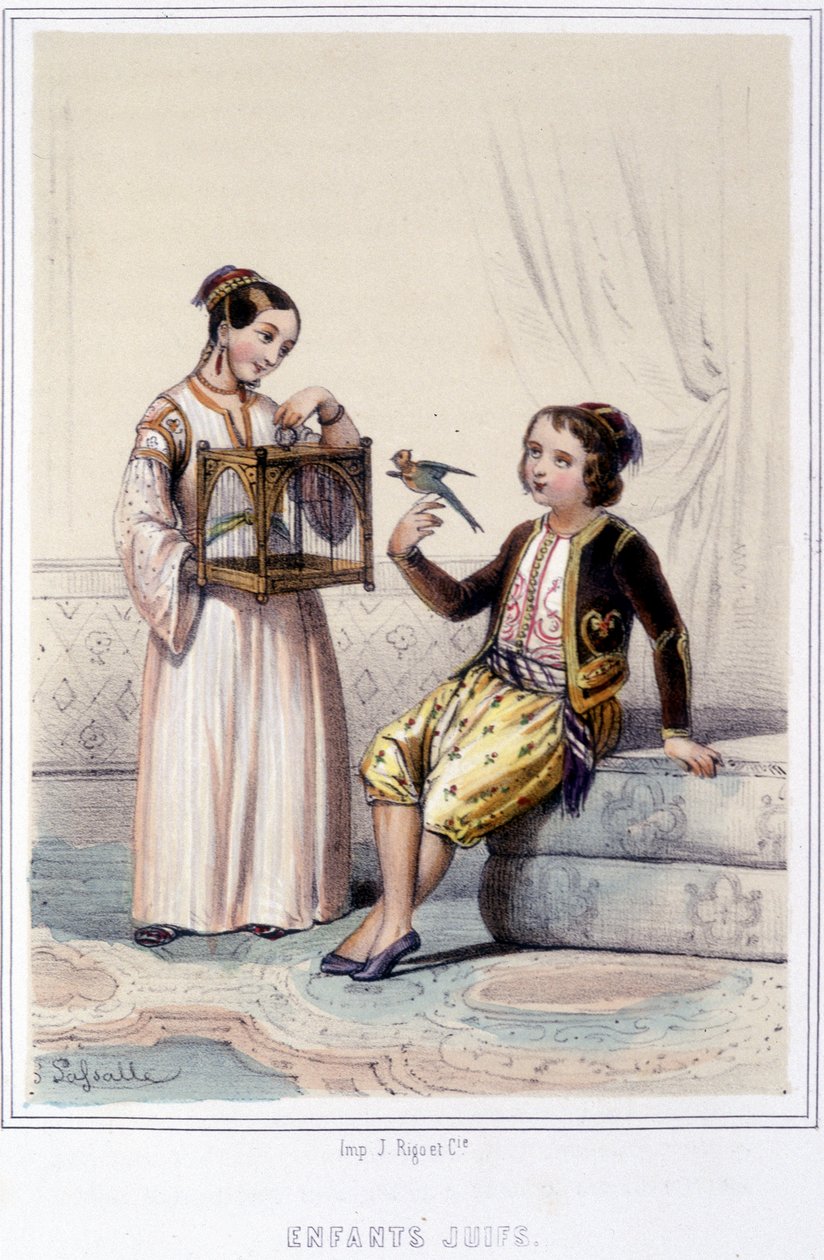 Niños judíos de Argelia en la segunda mitad del siglo XIX. de Unknown artist