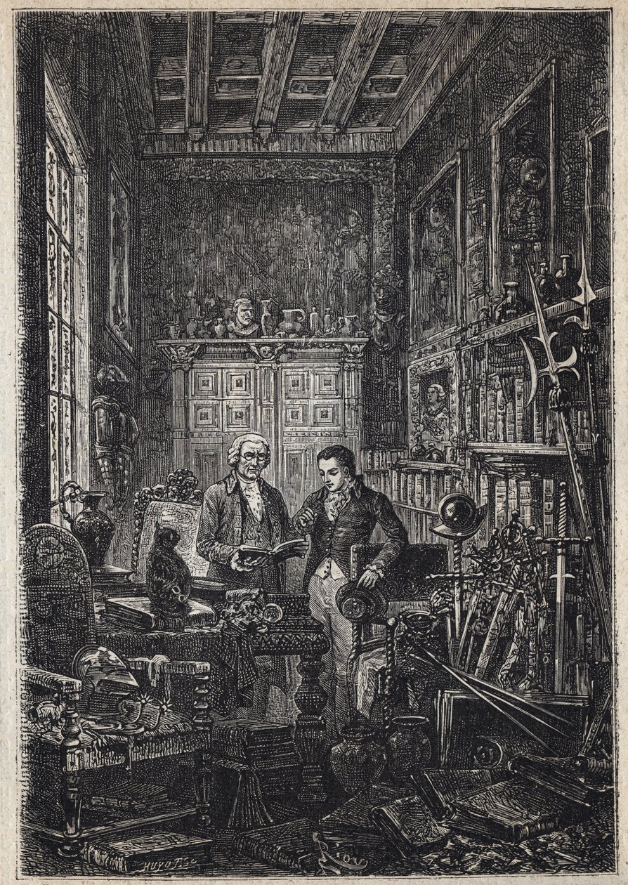 Jonathan Oldenbuck - (El Santo de los Santos del Anticuario) - Ilustración del siglo XIX para la novela “The Antiquary” de Unknown artist