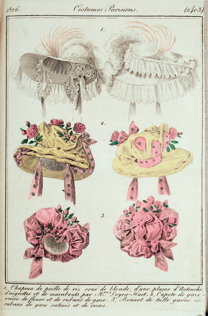 Journal des dames et des fashions, trajes parisinos de Unknown artist