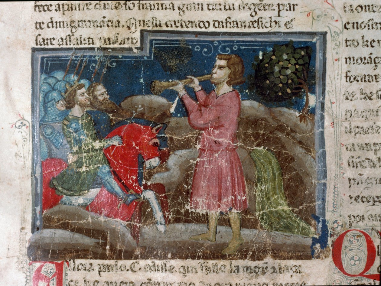 Julio César (101-44 a.C.) se dirige a sus guerreros (detalle) de Unknown artist