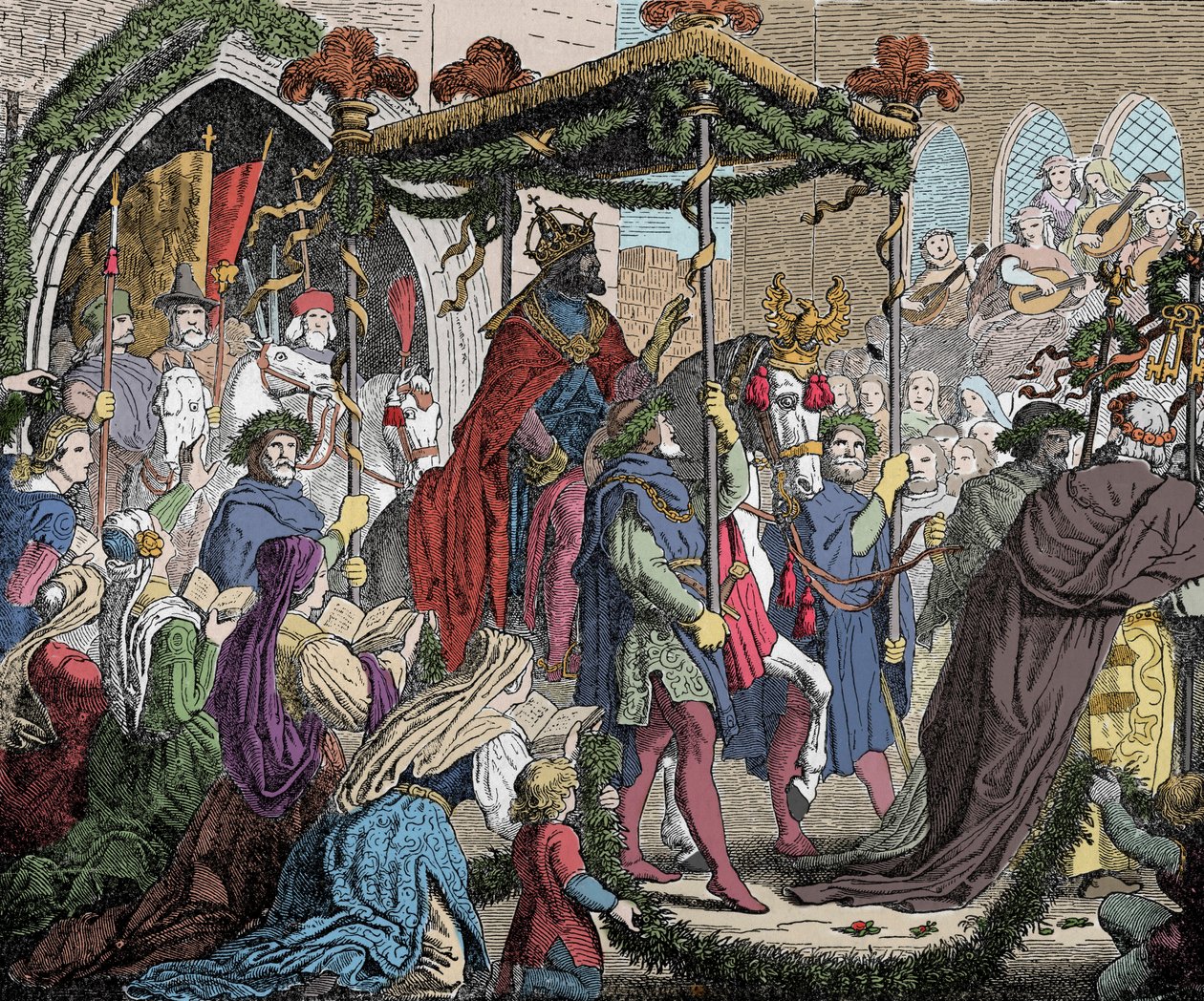Carlos IV entra en Aviñón en 1365 de Unknown artist